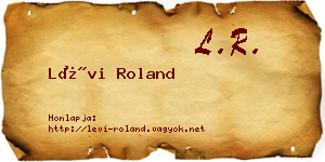 Lévi Roland névjegykártya